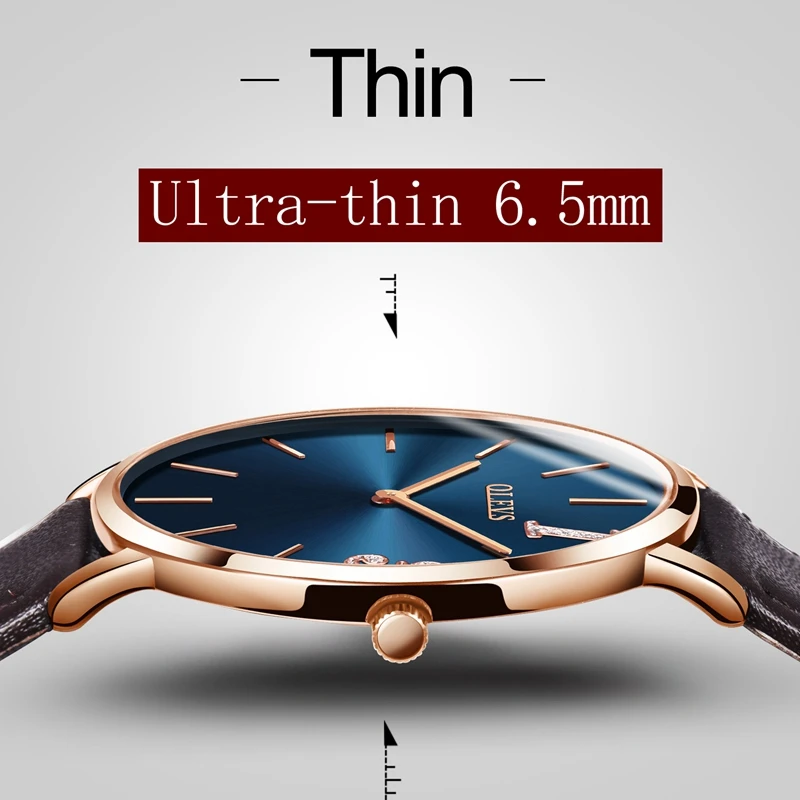 

OLEVS Ultra thin Fashion Male Wristwatch Leather Watchband Business Watches Waterproof Scratch-resistant Men Watch Clock 2861