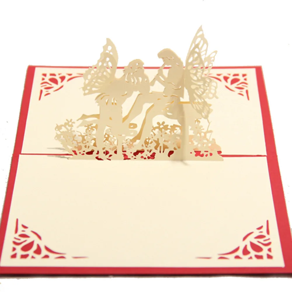 Love Theme Le Papillon Ange Handmade Kirigami Origami 3d Pop Up Cartes De Vœux Pour L Anniversaire Livraison Gratuite 10 Pcs Aliexpress