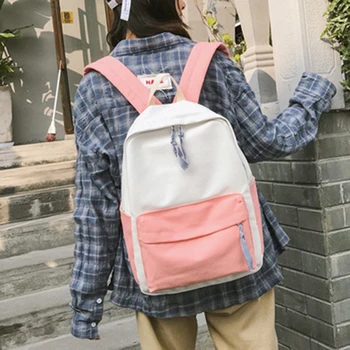 

Large Capacity Canvas Backpack Wear-resistant Travel Bag for Students Girls Best Sale-WT