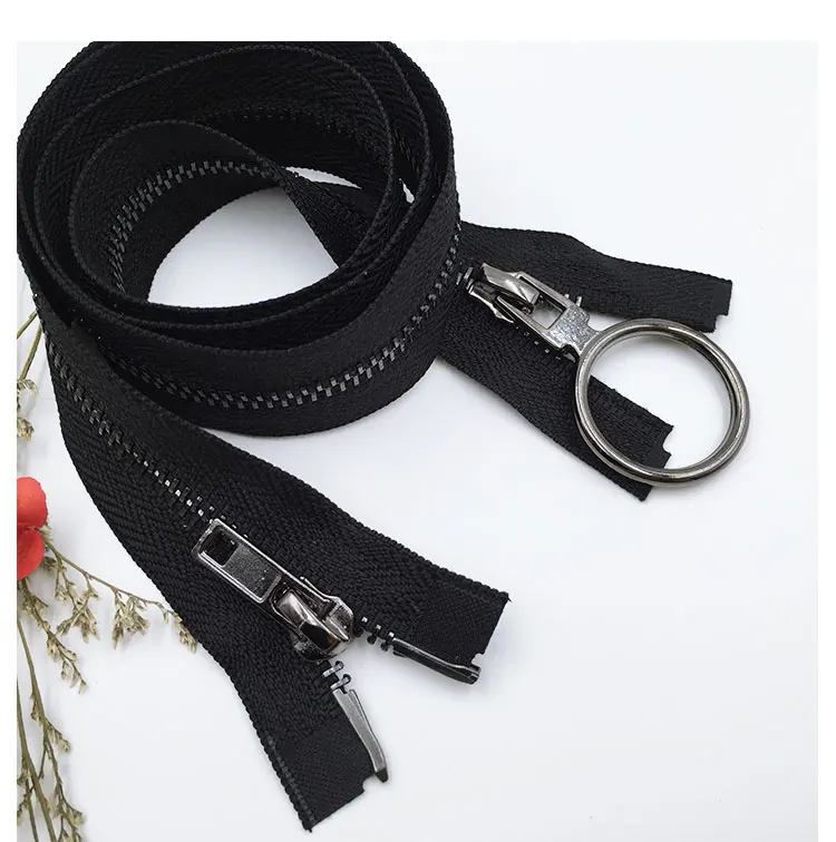 black black tooth 5# металлическая молния для шитья двойные ползунки для пальто куртка молния сумки ремонт 80 см 100 см 120 см 2 шт медная молния горячая распродажа - Цвет: black black tooth