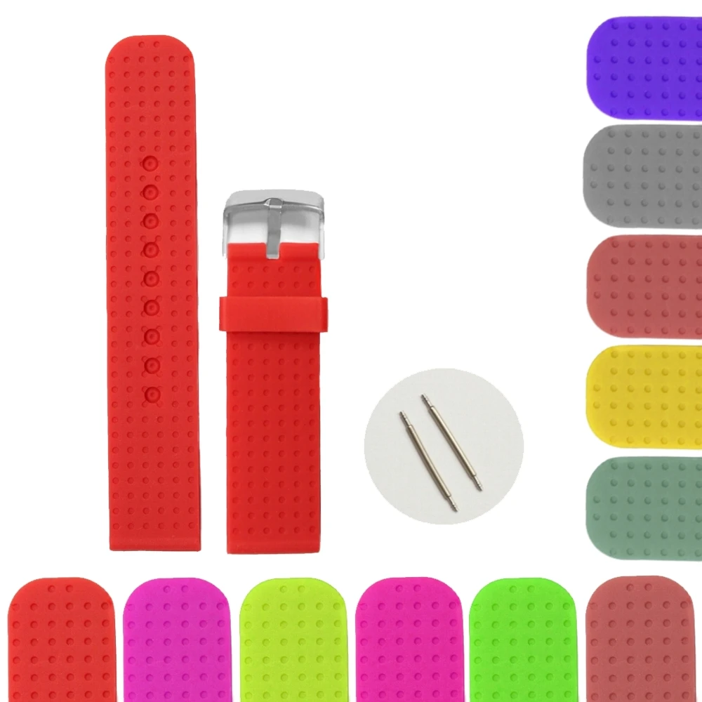 

22mm Red Color Silicone Jelly Rubber Ladies Girls Watch Band Straps WB1053J22JB