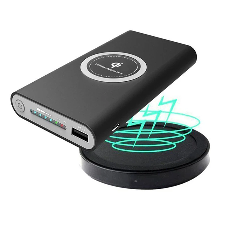 Qi Беспроводное зарядное устройство 10000 мАч с портом USB Type C без