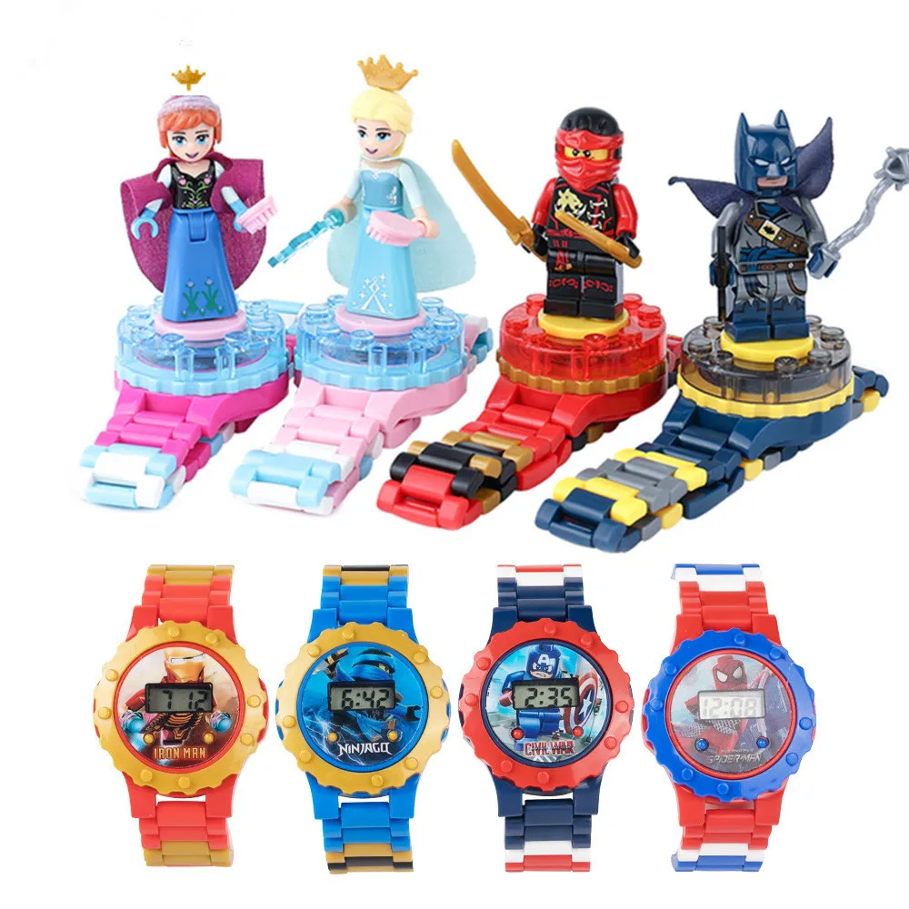 Legoings Super Hero Watch Building model kits Ninjagoed Marveling Avengers Figures Bricks Toys Minecrafted Watch Legoings Super Hero Watch Building model kits Ninjagoed Marveling Avengers Figures Bricks Toys Minecrafted Watch