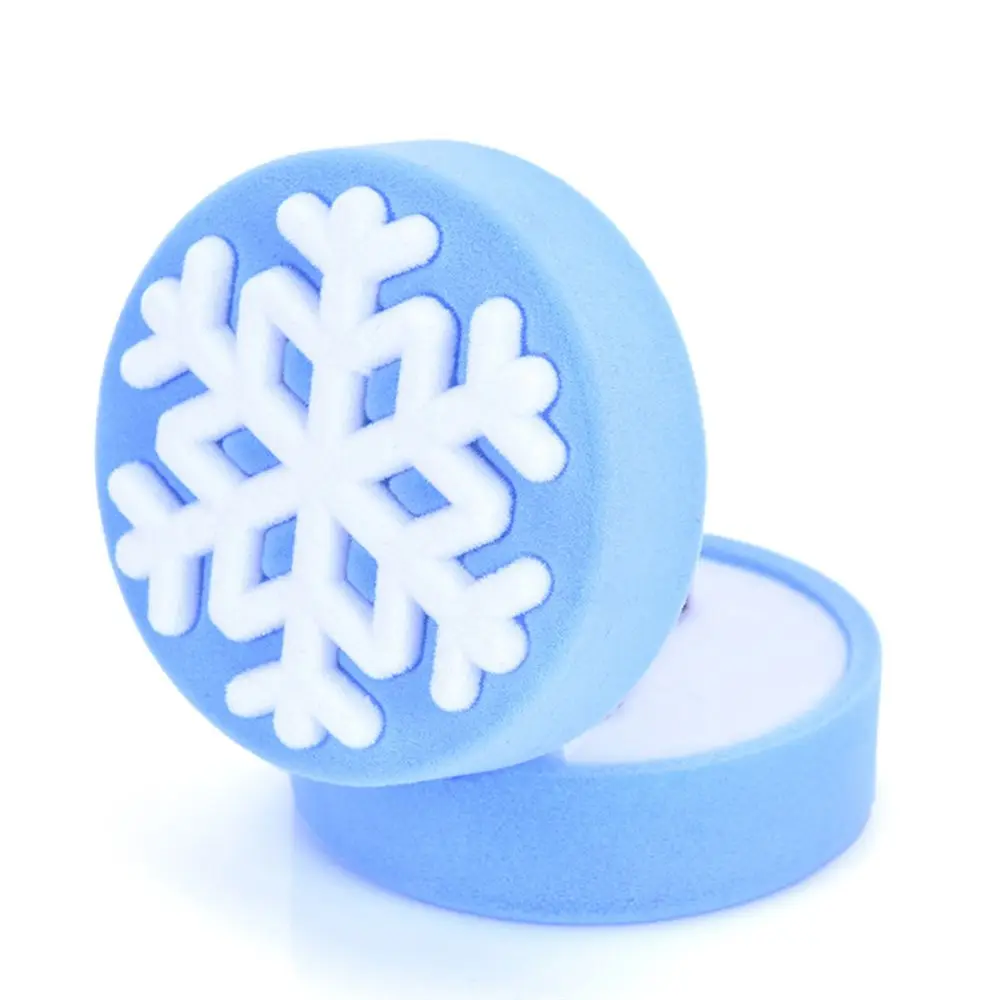 

1 pc Delicate Lovely Snowflake Pattern Jewelry Box Elegant Gift Creative Velvet Earring Box Rings Container Display Case