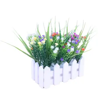 

New Artificial Plant Fashion Creative Fake Flower Fake Plant With Fence For Home Office Kitchen