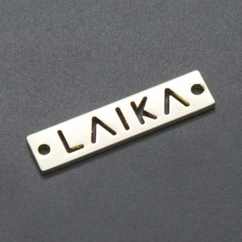 

Gold metal embossed labels for clothes, handmade sewing, high quality 100pcs