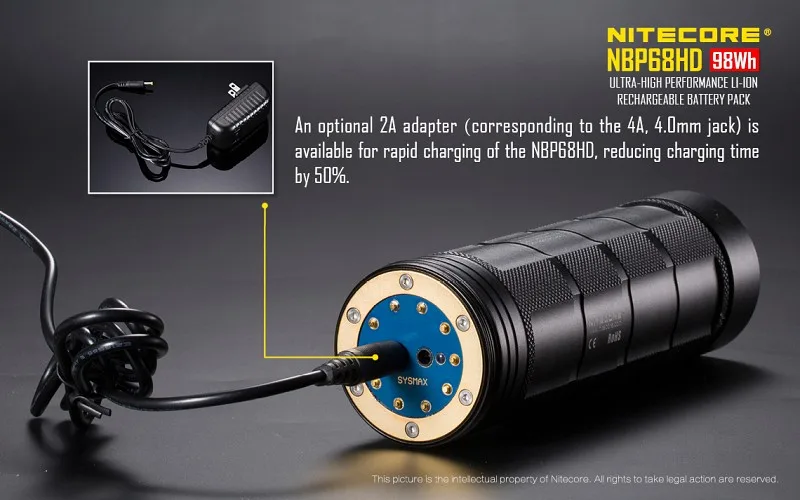 Baterias para Nitecore Batttery Pacote Nitecore Built-in 3400mah 18650 Tm39 Tm39lite Tm26 Tm36 Tm28 Nbp68hd 4*8 9 Acessórios portáteis de iluminação