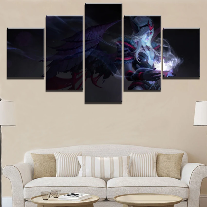 Home Decoration Canvas Painting 5 Pieces DotA 2 Game Pictures Wall Art Prints Creative Modular Artw