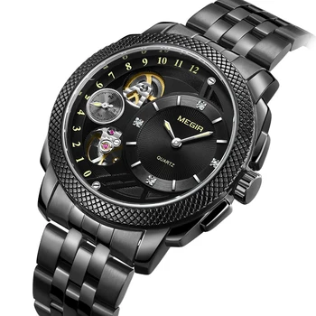 

Megir Top Brand Decorative Mechanical Movement Quartz Wrist Watches Waterproof Montres Relojios Stainless Steel Clock For Men