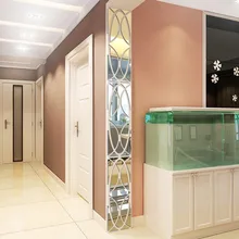 Золотой/Серебряный/черный необычный узор 3D зеркальная Настенная Наклейка прямоугольник художественный Декор Наклейки на стены съемные наклейки зеркало F1