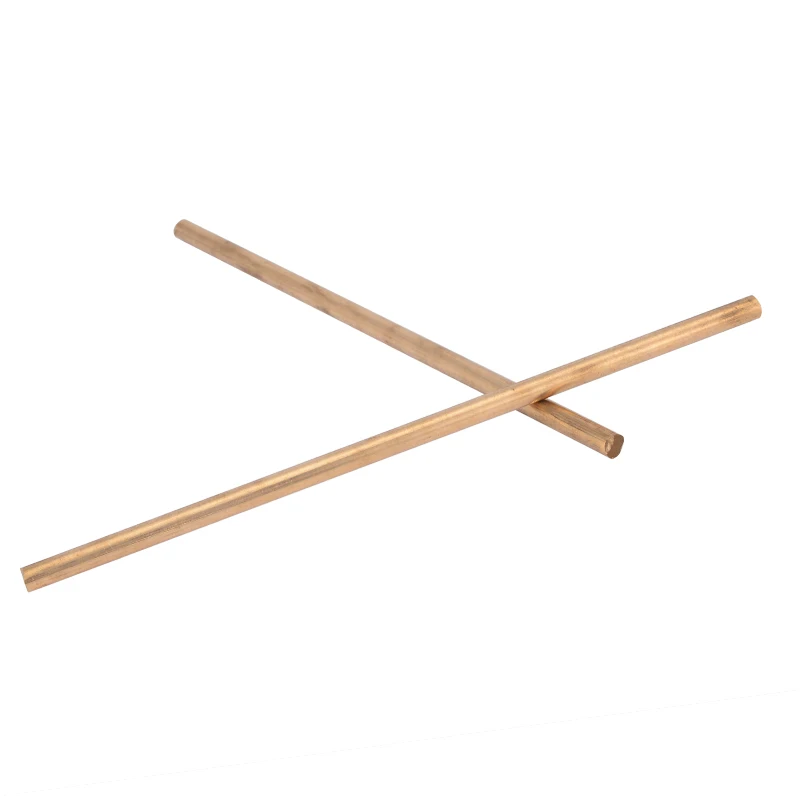 2pcs Brass Round Rod 5mmx150mm 1/4" Brass Pin Unpolished Round Rod Blank Scales Blade Handle For Repairs On Irrigation Pipes