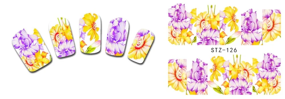 Сладкий тренд, 50 листов, цветы, водяные знаки, наклейки для ногтей, Временные татуировки, сделай сам, наклейки для маникюра, инструмент для красоты, LAXF1372-1421