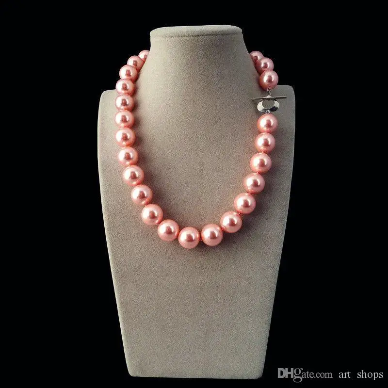 latest popular style AAA+16mm luxury fashion hot pink color shell pearl necklace | Украшения и аксессуары