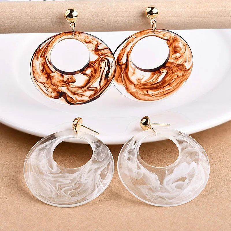 

Retro transparent acrylic amber geometric circular material DIY earrings earring pendant accessories