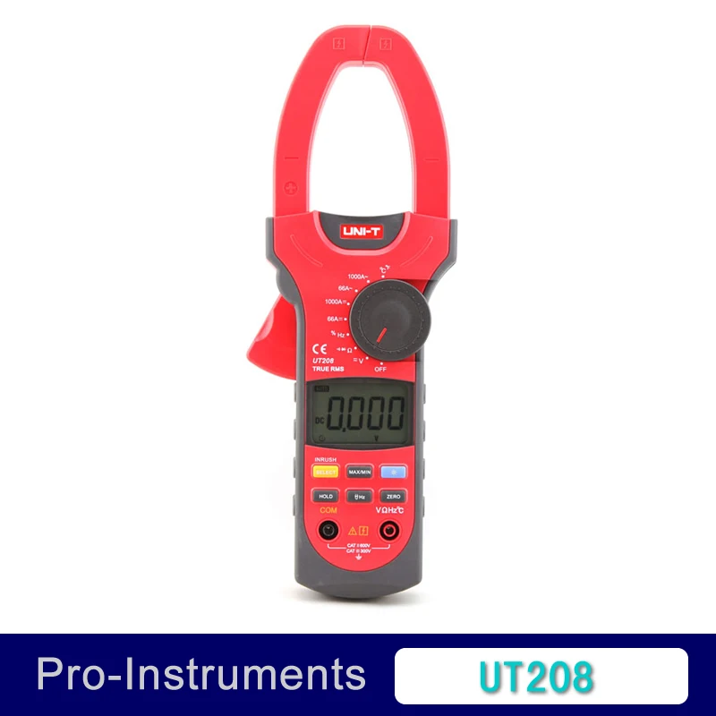 

UNI-T UT208 True RMS Digital Clamp on Meter Multifunction Auto Range Multimeter ACDC Voltage Current TEMPERATURE Tester DMM