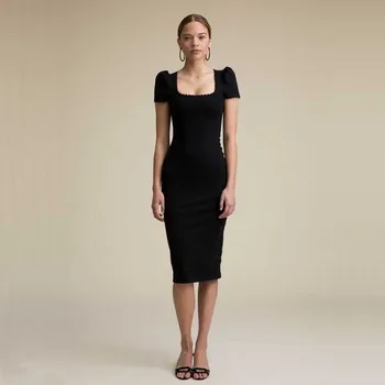 

Wholesale 2019 Newest Women dress Black short sleeve Backless Stylish and elegant celebrity cocktail party Bandage dress