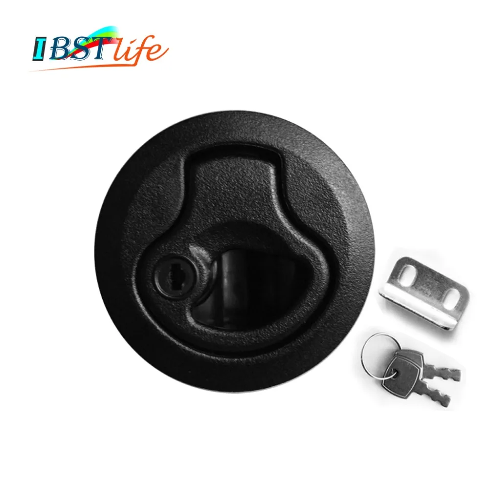 

IBST LIFE Black Locking lift handle Deck Hatch Flush pull Latch with key can locking marine hardware yacht parts accessories