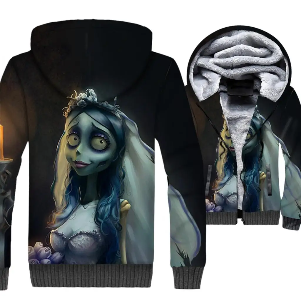 Movie 3D Hoodies Tim Burton's Corpse Bride Printing Warm