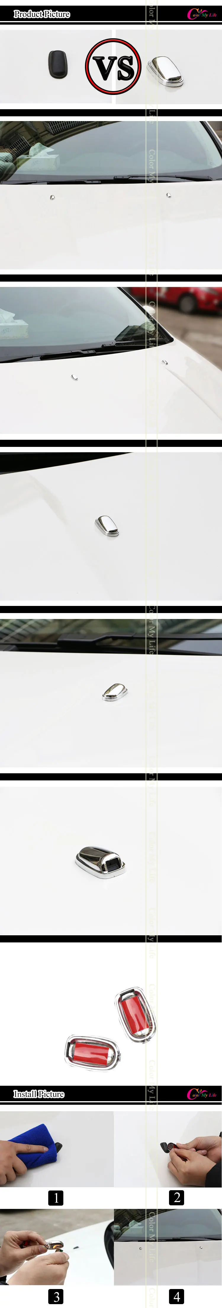 2 шт. ABS хром распылитель воды сопла спрей блестка декоративный светильник наклейка для Ford Focus 2 3 4 Fiesta Kuga Ecosport