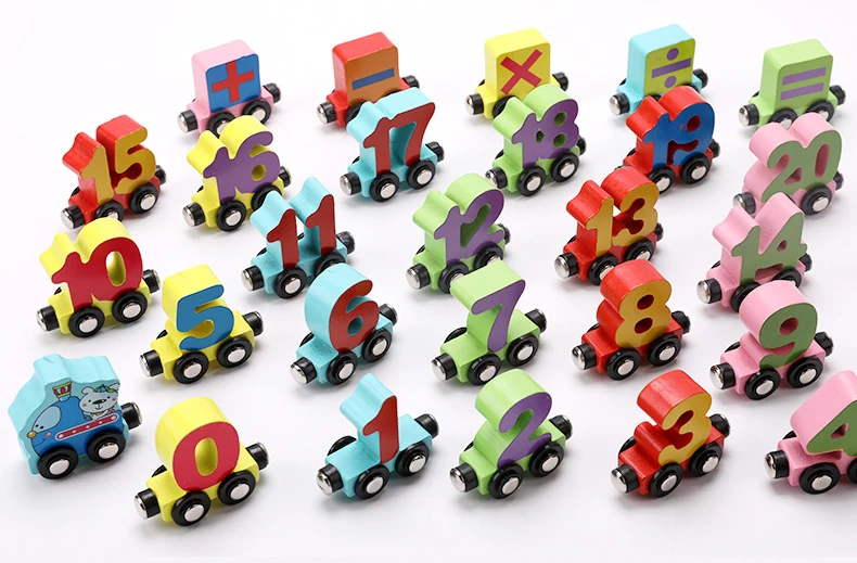Новые детские игрушки 26 Английский цифровой поезд деревянная игрушка детская интеллектуальная Когнитивная магнитная алфавит машинки игрушечный грузовик