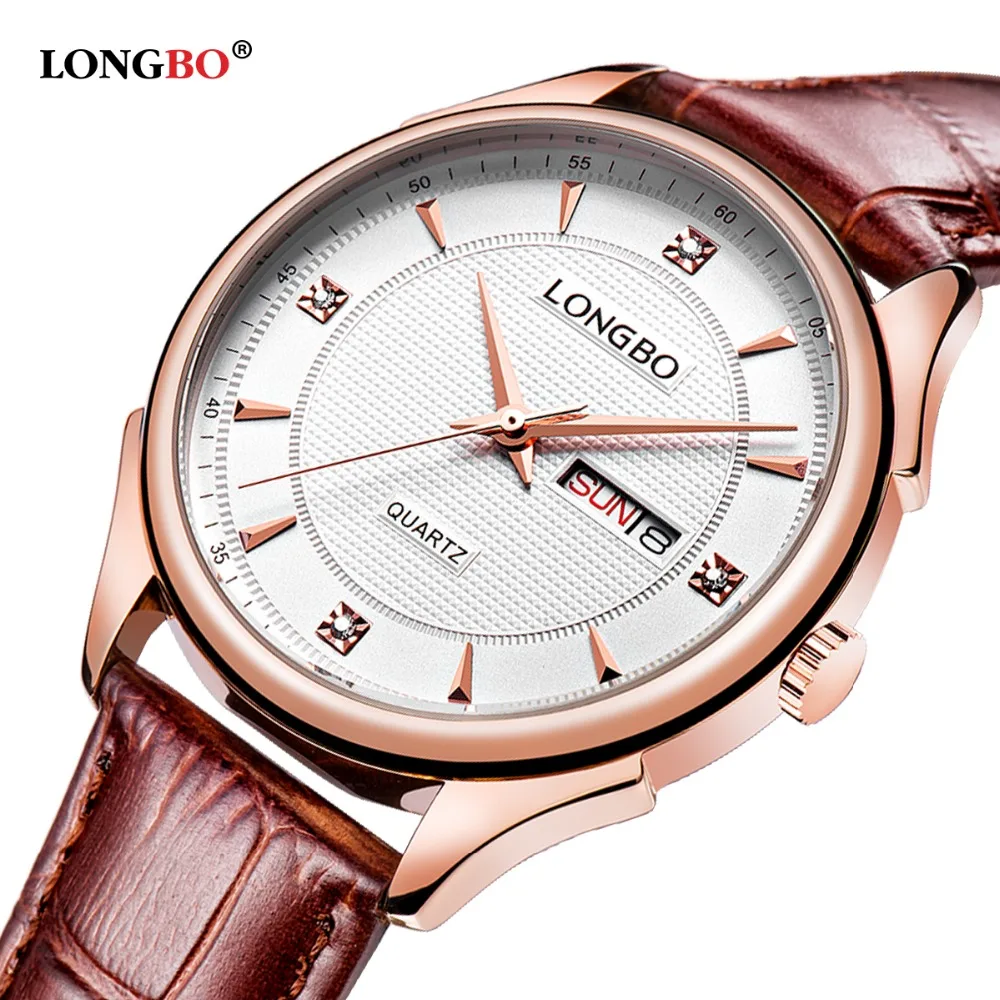 

LONGBO Brand Fashion Sports Leather Quartz Watches Date Calendar Wristwatches Mens Watches 5005