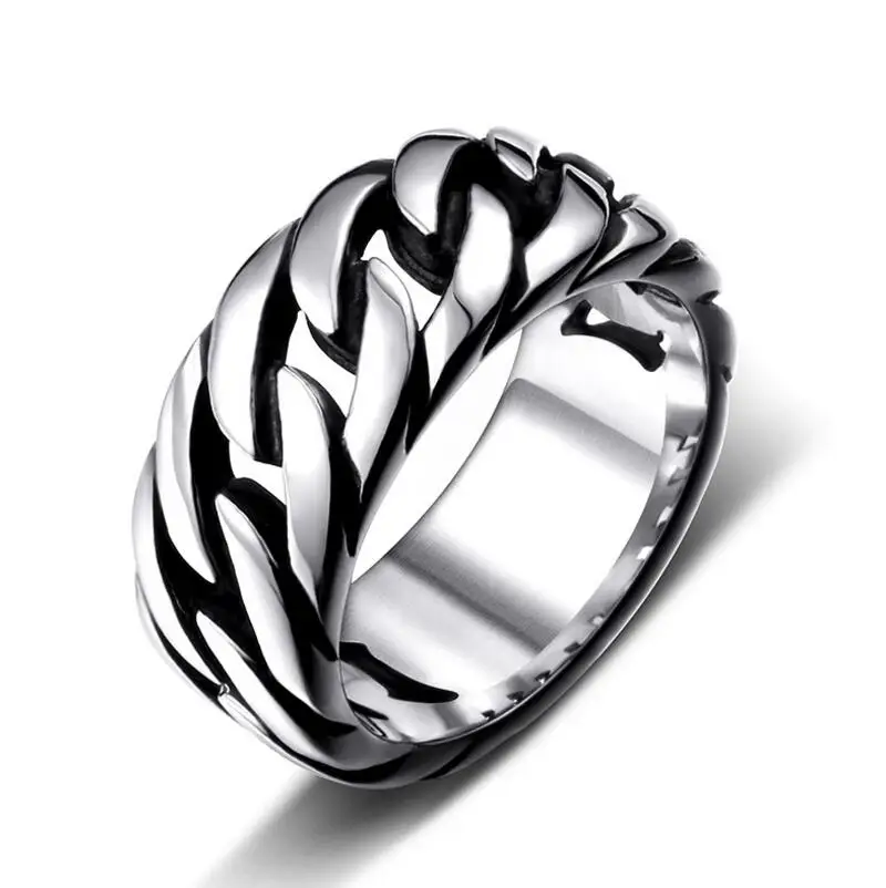 

Men's Vintage Retro Punk Ring Stainless Steel Black Silver Adjustable Claw Ring