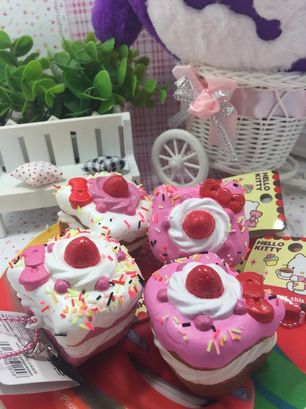 original package rare hello kitty squishy sweet cake squishys Toys charm pink stress toy Strap wholesales
