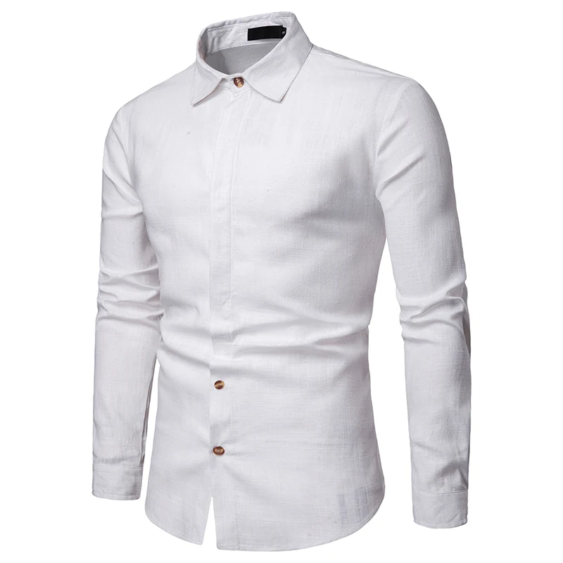 Белье сплошной цвет Для мужчин рубашки 2019 Новое поступление китайский уличная Повседневное мужской брендовая одежда социальных Бизнес