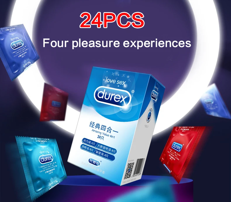 Durex 24/48/82 шт. 4in1Ultra Тонкий петух презерватив интимной контрацепции из натурального