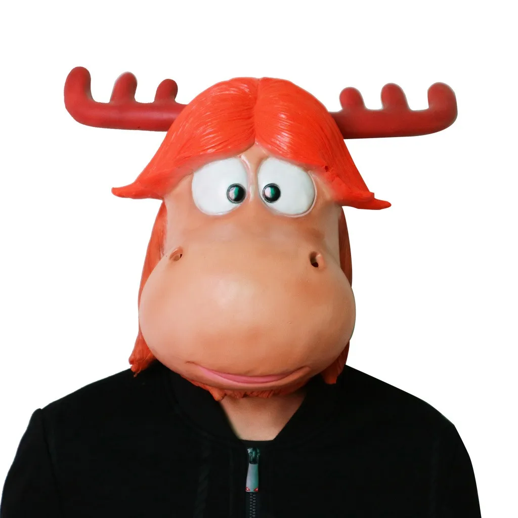 

Cosplay Christmas Grinch Deer Mask Melting Face Latex Costume Collectible Prop Scary Mask Toy party decoration a531
