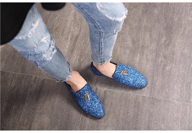 Men's Casual Shoes' Shoes' Men Glitter Pu Leather Slip-On Mens Business Shoes Leather Luxury Dress Shoes Men Mens Loafers 47 48  (9)