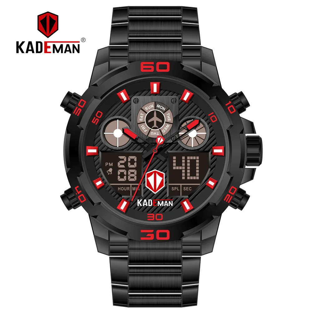 

KADEMAN Military Sport Watches Men Waterproof Dual Display Wristwatch TOP Brand Luxury Army Male Digital Watch Relogio Masculino