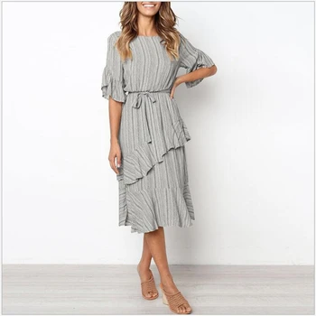 

Casual O Approach Half Shell Party Dress Women 2019 Summer Dress Dressed Elegant Female Dress Garments Vestidos R110