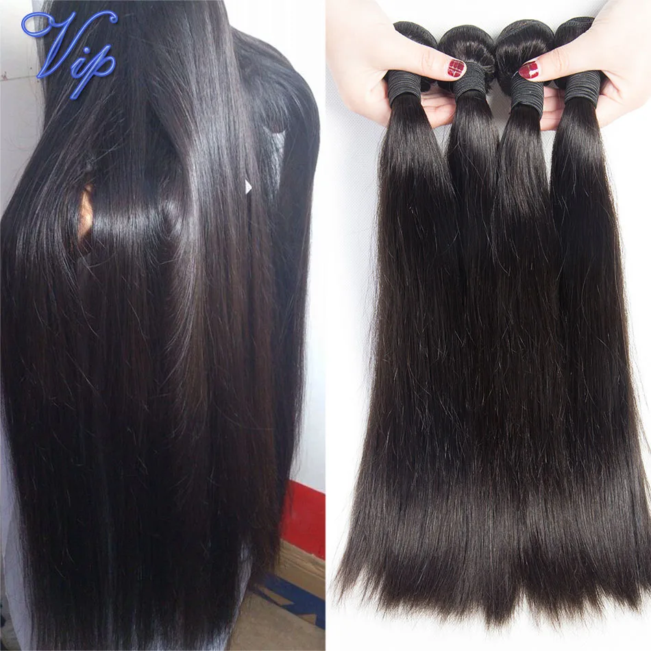 VIP Beauty hair 7A Peruvian straight human hair weave 3 bundle deals Unprocessed mink Peruvian straight virgin hair color 1b