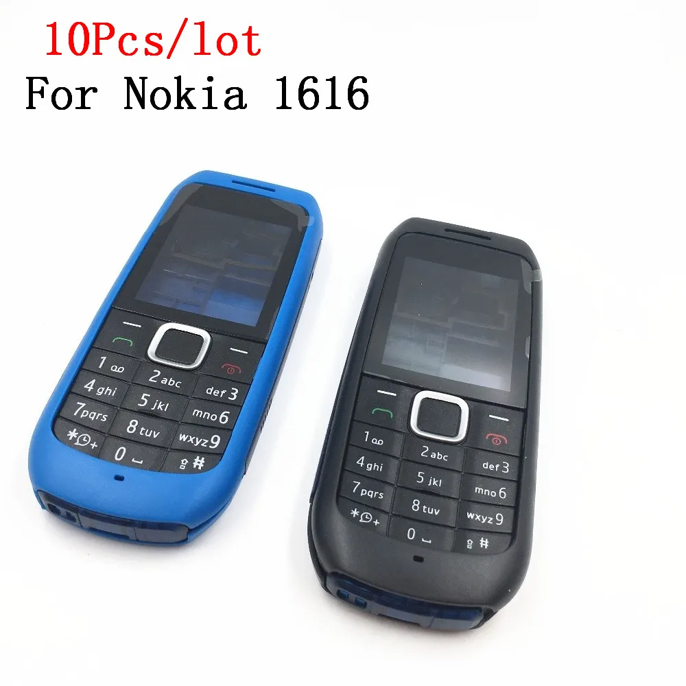 

10Pcs/lot Housing Case For Nokia 1616 Full Complete Mobile Phone Housing Battery Cover Door Frame With Keyboard