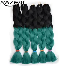 Razeal 24 дюймов 100 г Ombre jumbo косы 5 шт. химическое Brading волос крючком волос высокого Температура волокно