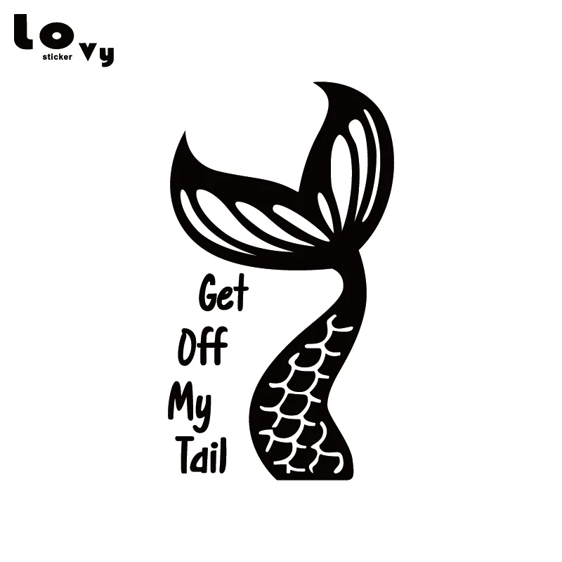 Download Get Off My Tail Mermaid Vinyl Car Sticker Creative Mermaid ...