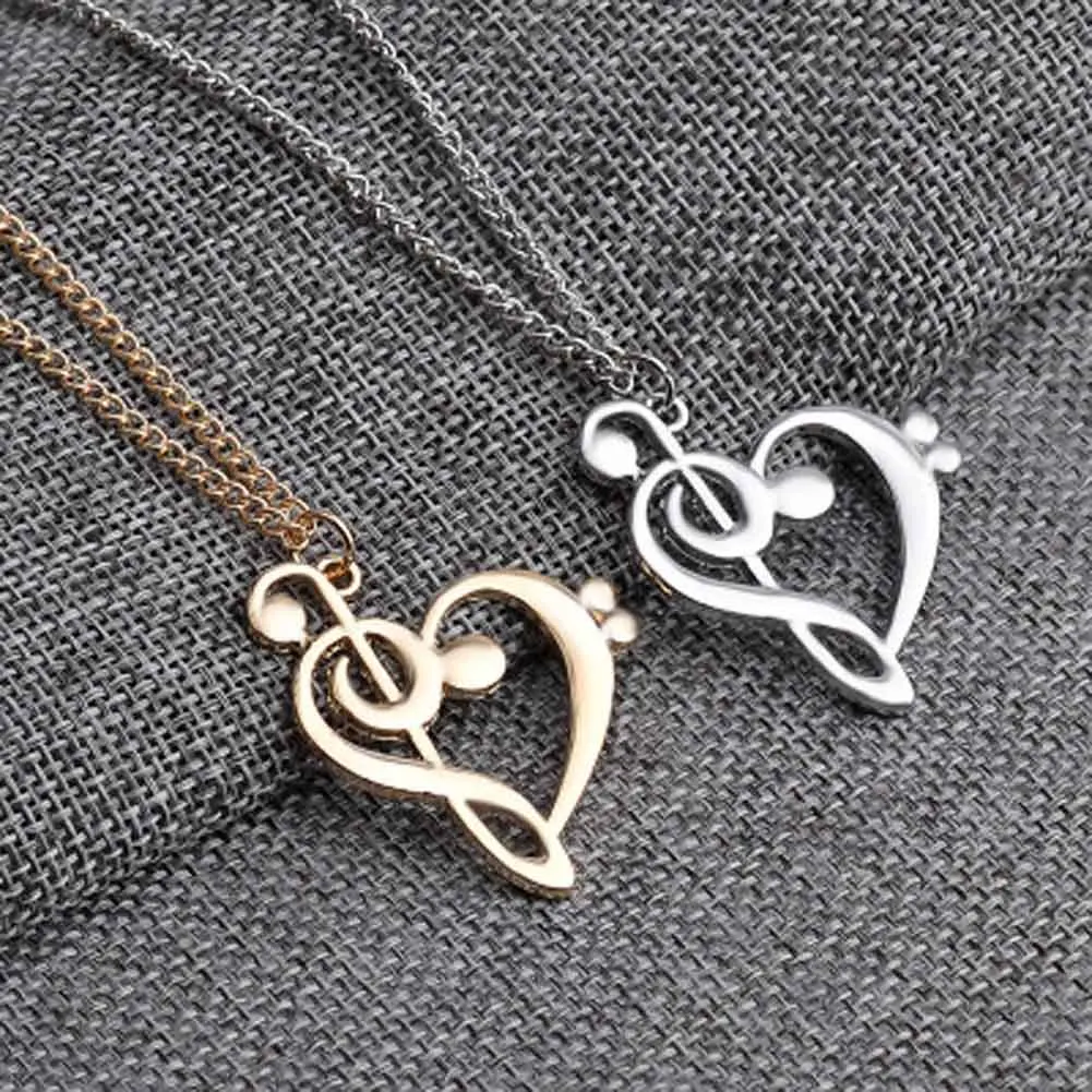 

Music Note Note Symbol: Heart of Treble and Bass Clefs Infinity Love Charm Pendant Necklaces Unisex Jewelry