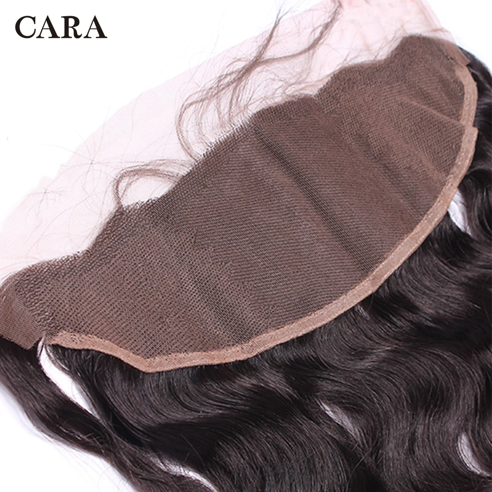 Deep Wave Lace Frontal Closure Brazilian Remy Hair Natural Color 13x4 Human Hair Pre Plucked With Baby Hair Free Part CARA Hair