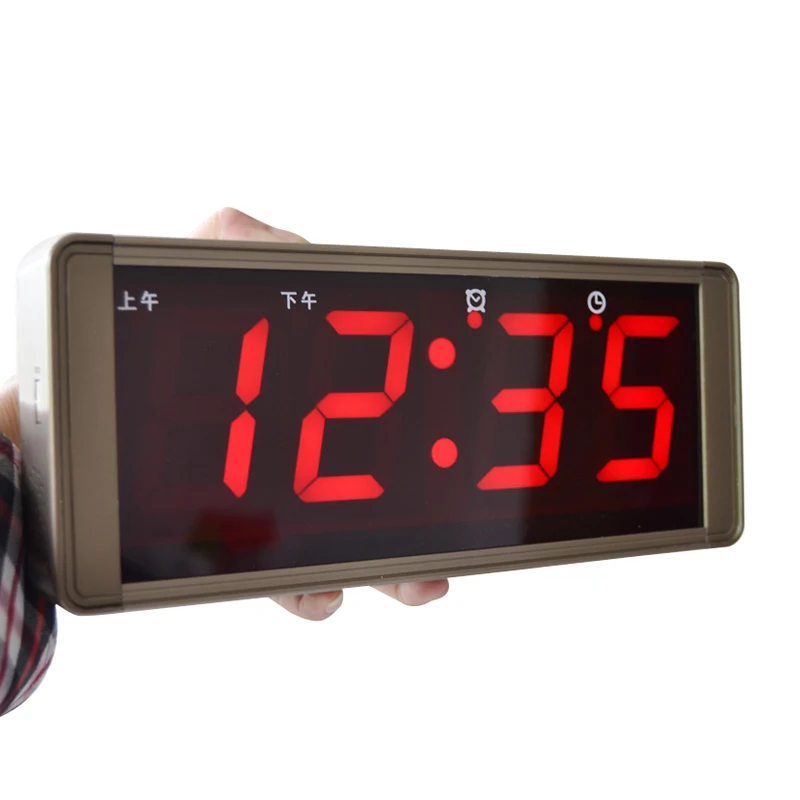 Large screen digital calendar wall clock modern led electronic mute alarm clock talking wall