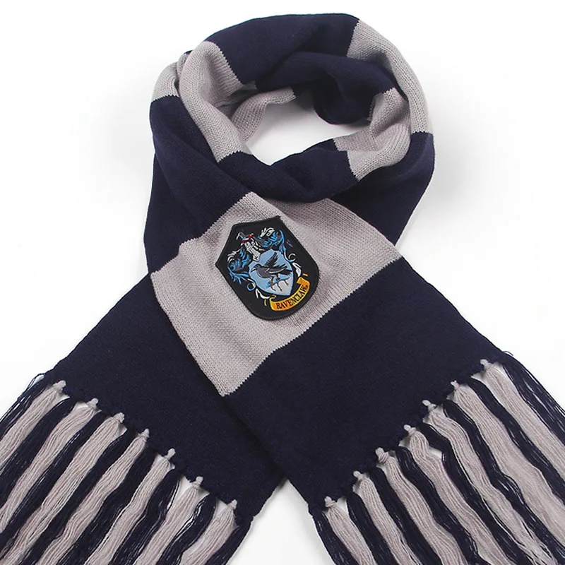 Child Boy Girl Scarves Potter Harri Series Cotton Embroidered Striped Scarves Cute Wraps Personality Cos Toys Knit Scarves Gift