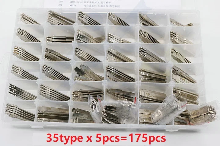 

175pcs/lot 35 Type Full Original Engraved Line Key for 2 in 1 LiShi scale shearing teeth blank car key locksmith tools supplies