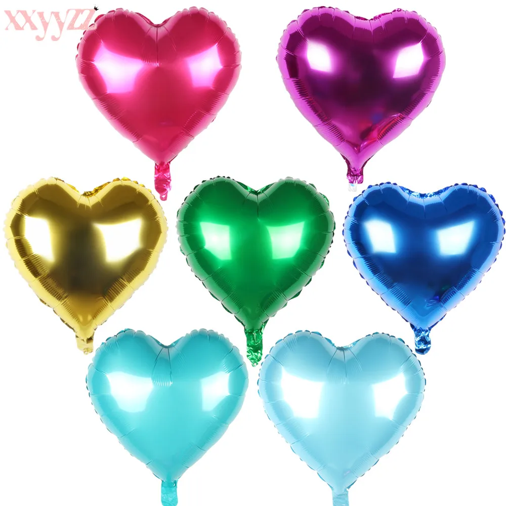 

XXYYZZ 10pcs/lot 10 inch Helium Balloon heart Wedding aluminum Foil Balloons Inflatable gift Birthday baloon Party Decoration