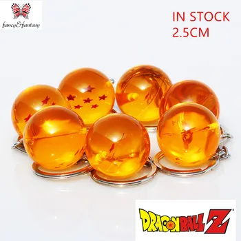 

7Pcs Complete set Dragon Ball Z Crystal Balls Keychain Pendant toy Key Ring Best Collection Gift for Dragon ball Fans ZK7DB