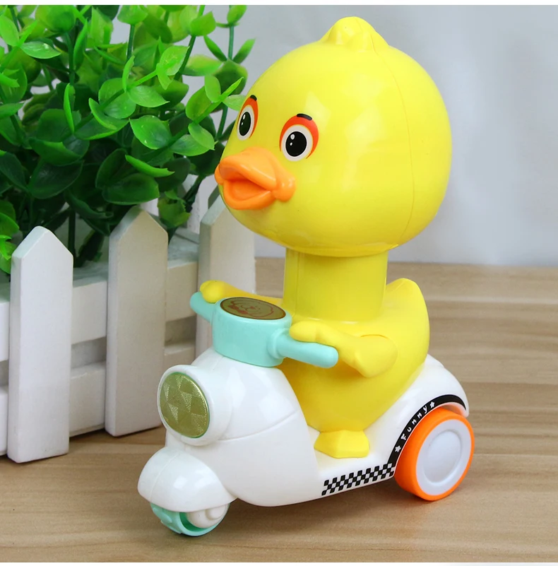 

Creative Toys Press Lovely Small Duck Bicycle Cartoon Style Mini-Size Lovely Design No need Battery