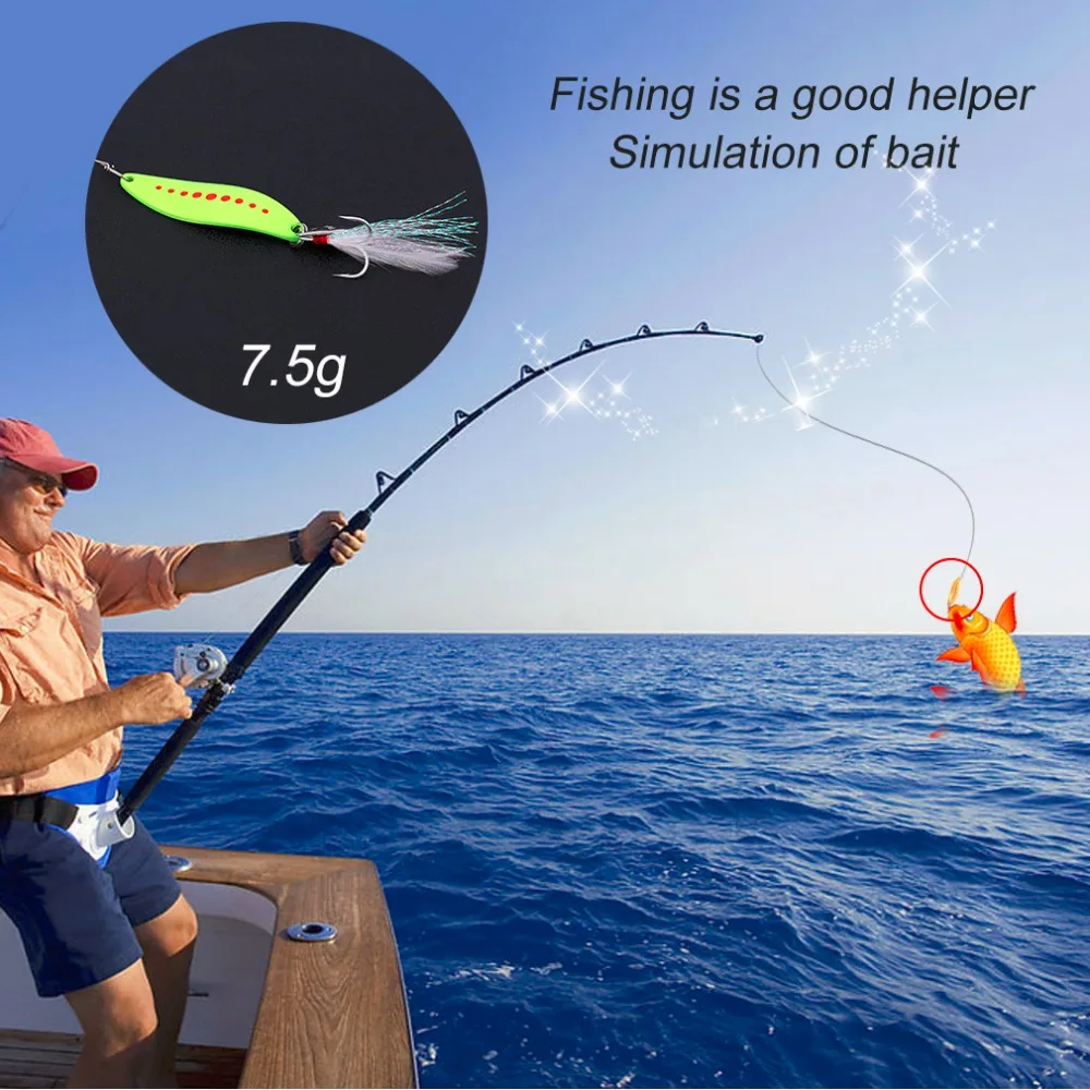 

YAPADA 5g/7.5g/10g/15g/20g Zinc Alloy Spinner Spoon Fishing Lure Hard Baits Sequins Noise Paillette with Treble Hook