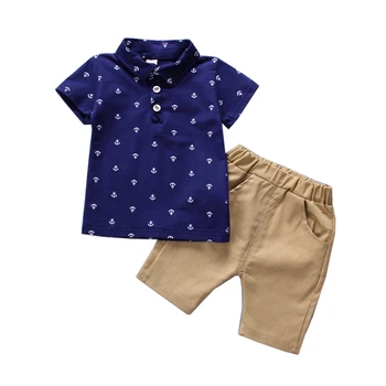 

1 2 3 4 5 Year Boys Clothes 2018 New Summer Boy Set Fashion Polo-Shirt Shorts Baby Children Clothing Handsome Kids Suits