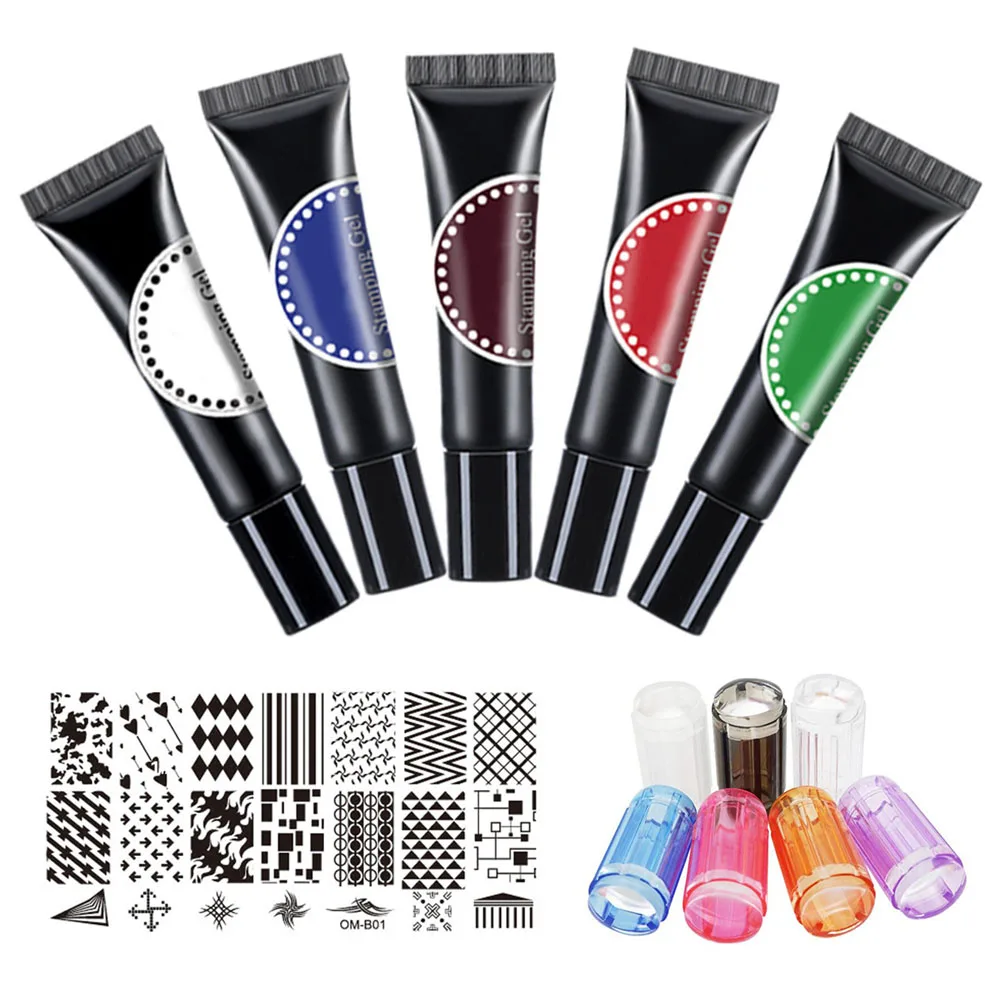 

1 Set Nail Polish Printed Gel DIY Art Printing Stamping Stamper Template Non-toxic Tool 998