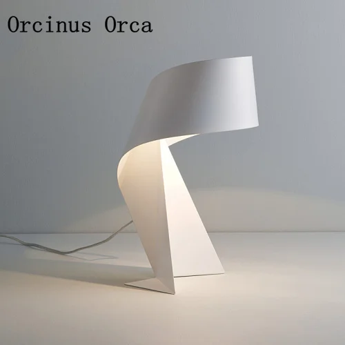 

Post-modern simple LED table lamp living room bedside lamp Nordic personality creative black and white origami table lamp