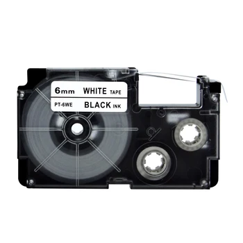

5 PCS For Casio PT-6WE Label Tape Compatible 6mm Black On White Ribbon Cassette XR-6WE XR-6WE For EZ-label Typewrite